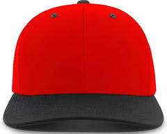 Pacific Headwear 302C Cotton Blend Hook-and-Loop Cap - Red Black