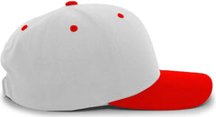 Pacific Headwear 302C Cotton Blend Hook-and-Loop Cap - Silver Red