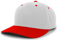 Pacific Headwear 302C Cotton Blend Hook-and-Loop Cap - Silver Red - Light Gray Red / 6 1/2’’ - 7’’