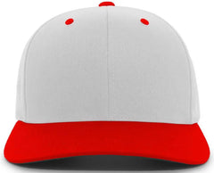 Pacific Headwear 302C Cotton Blend Hook-and-Loop Cap - Silver Red