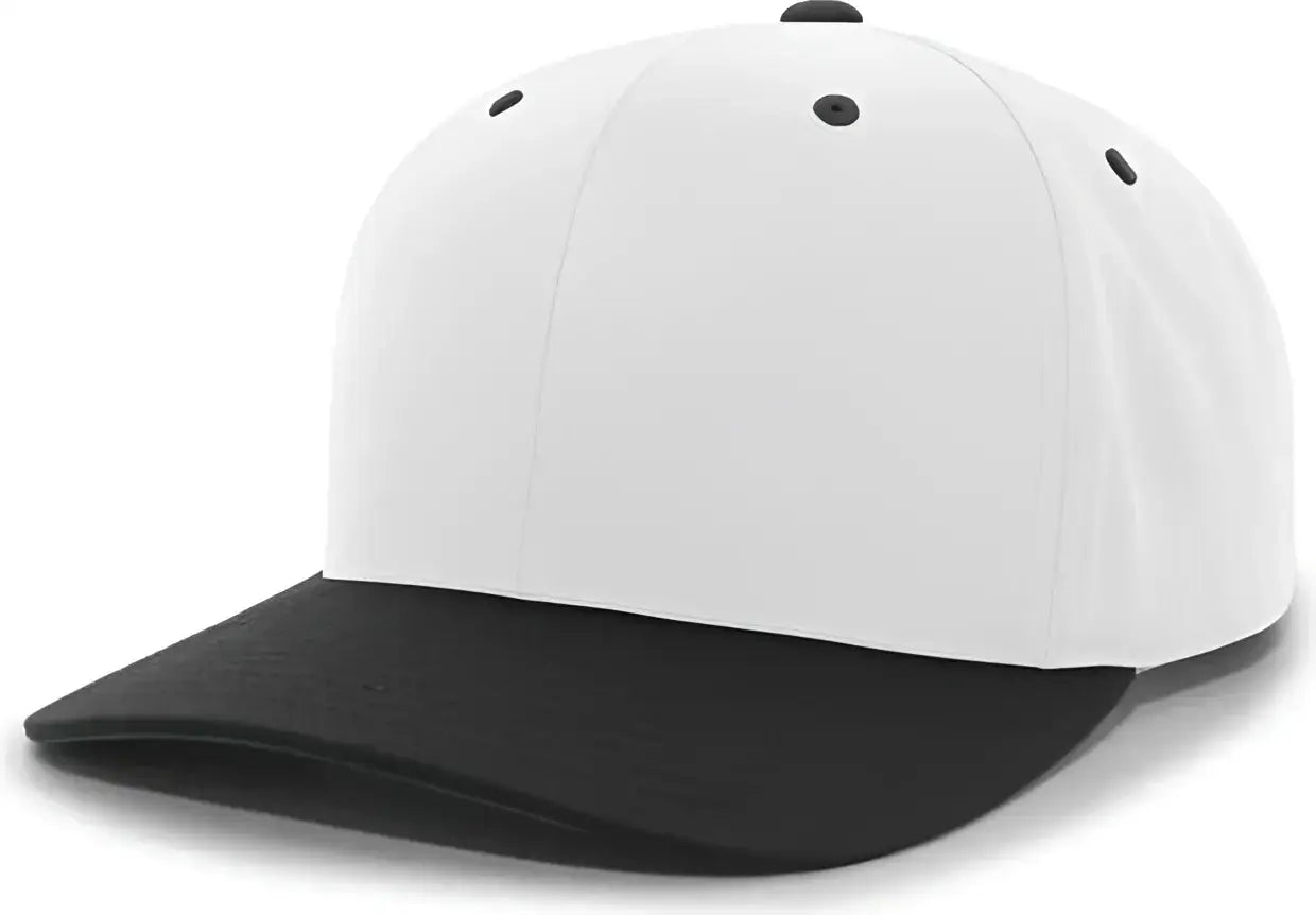 Pacific Headwear 302C Cotton Blend Hook-and-Loop Cap - White Black - White Black / 6 1/2’’ - 7’’