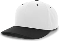 Pacific Headwear 302C Cotton Blend Hook-and-Loop Cap - White Black - White Black / 6 1/2’’ - 7’’