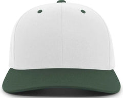 Pacific Headwear 302C Cotton Blend Hook-and-Loop Cap - White Dark Green
