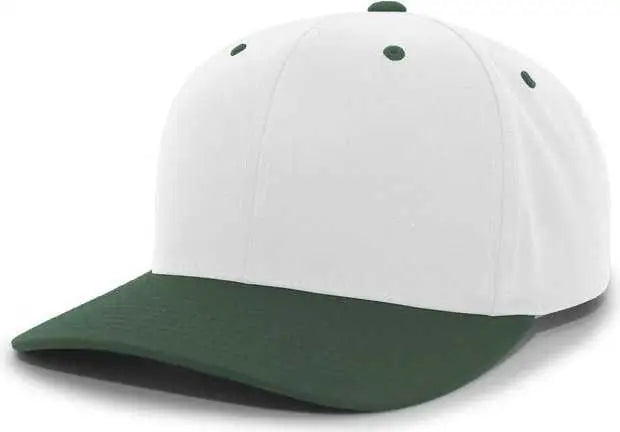 Pacific Headwear 302C Cotton Blend Hook-and-Loop Cap - White Dark Green - White Forest / 6 1/2’’ - 7’’