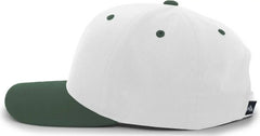 Pacific Headwear 302C Cotton Blend Hook-and-Loop Cap - White Dark Green