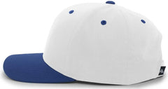 Pacific Headwear 302C Cotton Blend Hook-and-Loop Cap - White Royal