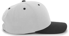 Pacific Headwear 302C Cotton-Poly Hook-And-Loop Adjustable Cap - Silver Black - Silver Black / 7’’ - 7 7/8’’