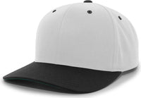 Pacific Headwear 302C Cotton-Poly Hook-And-Loop Adjustable Cap - Silver Black - Silver Black / 7’’ - 7 7/8’’