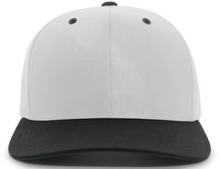 Pacific Headwear 302C Cotton-Poly Hook-And-Loop Adjustable Cap - Silver Black - Silver Black / 7’’ - 7 7/8’’