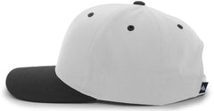 Pacific Headwear 302C Cotton-Poly Hook-And-Loop Adjustable Cap - Silver Black - Silver Black / 7’’ - 7 7/8’’