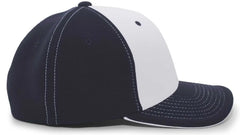 Pacific Headwear 398F M2 Performance Contrast Flexfit Cap - Silver Navy Navy