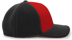Pacific Headwear 398F M2 Performance Flexfit Cap - Black Cardinal