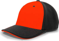 Pacific Headwear 398F M2 Performance Flexfit Cap - Black Orange - Black Orange / 6 3/8’’ - 6 7/8’’