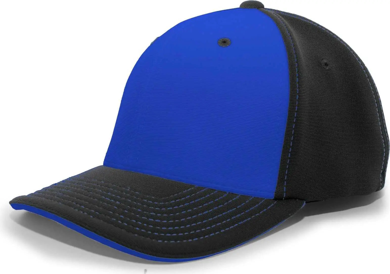 Pacific Headwear 398F M2 Performance Flexfit Cap - Black Royal - Black Royal / 6 3/8’’ - 6 7/8’’