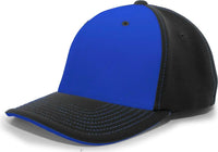 Pacific Headwear 398F M2 Performance Flexfit Cap - Black Royal - Black Royal / 6 3/8’’ - 6 7/8’’