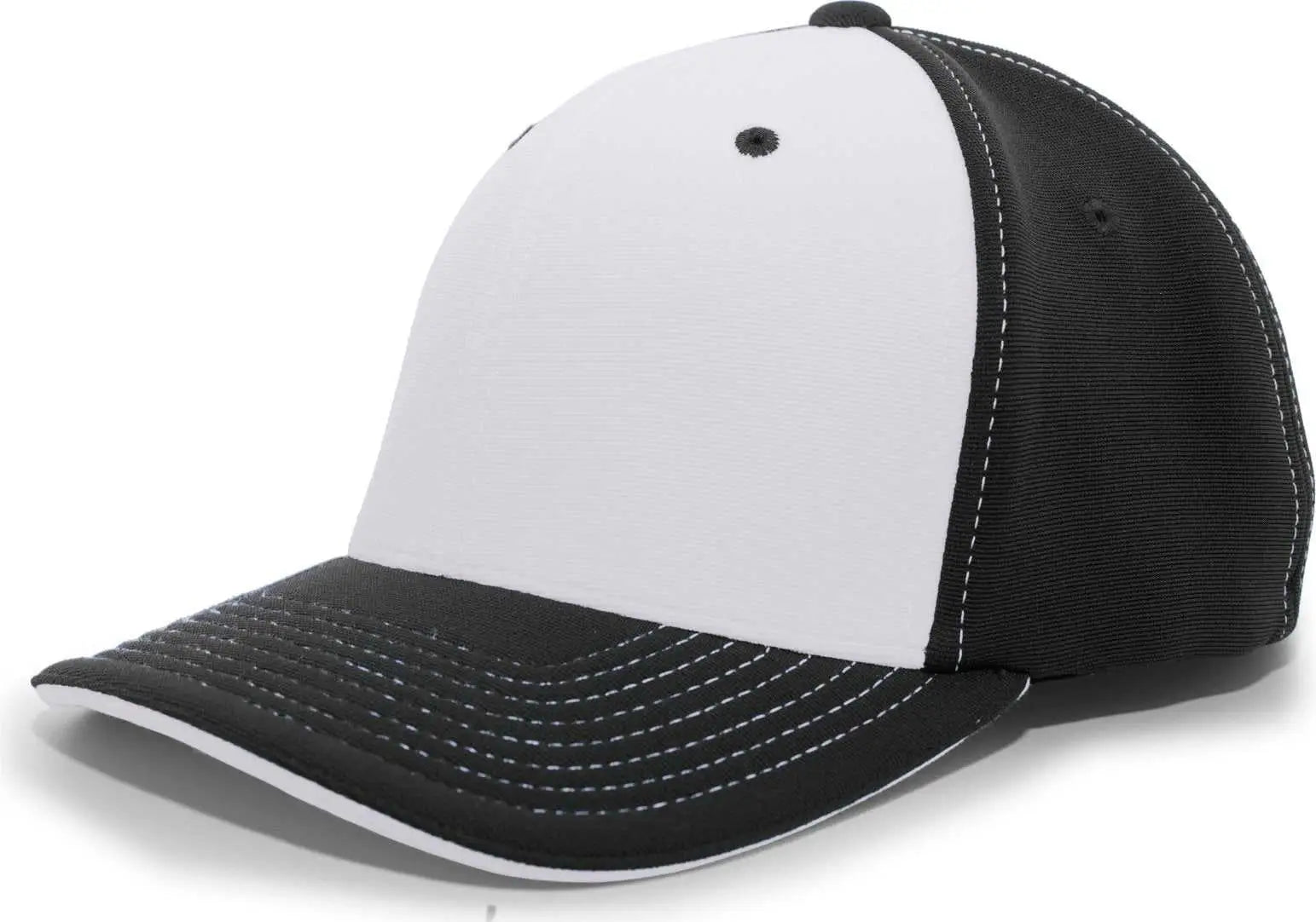 Pacific Headwear 398F M2 Performance Flexfit Cap - Black Silver - Black Silver / 6 3/8’’ - 6 7/8’’