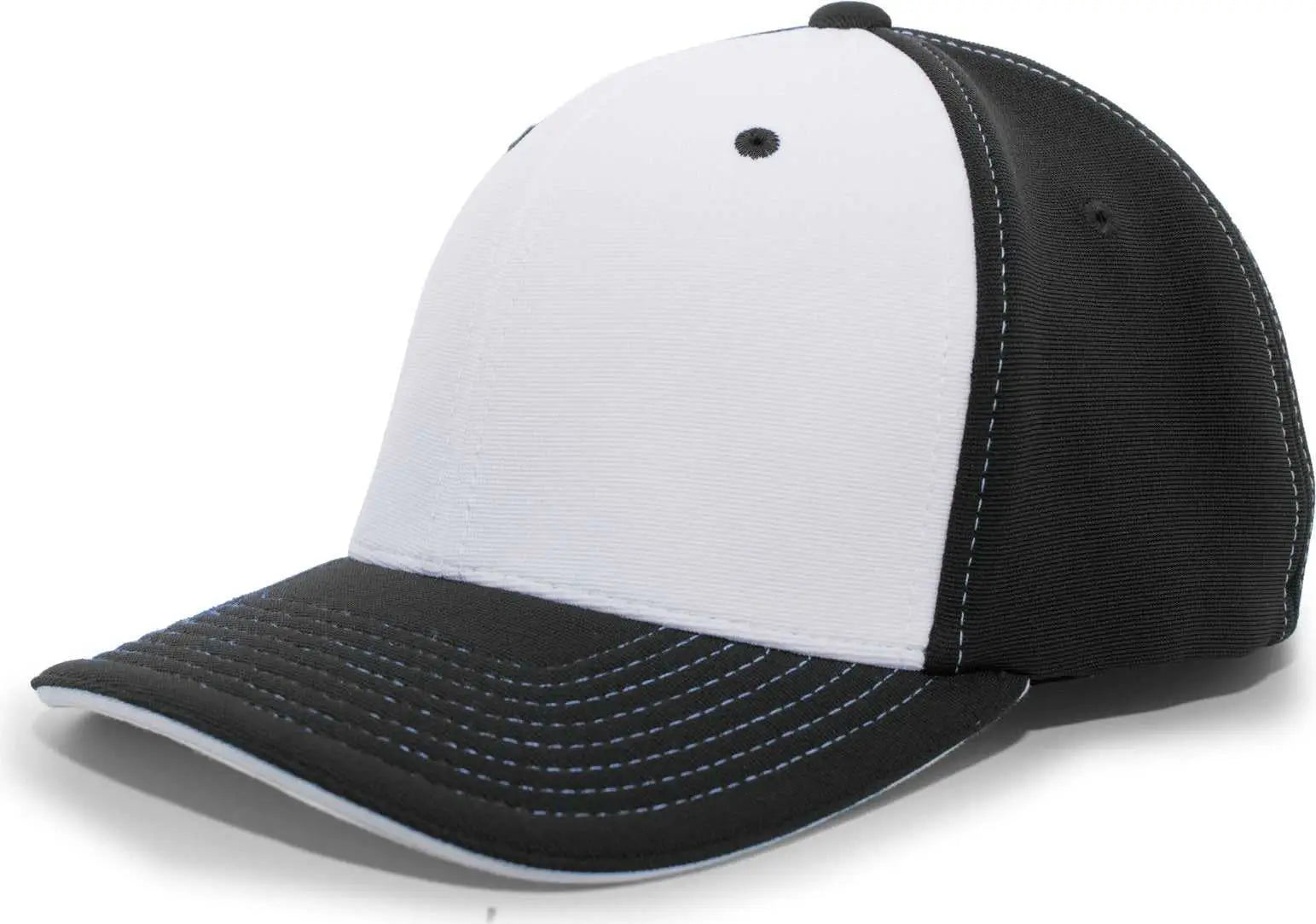 Pacific Headwear 398F M2 Performance Flexfit Cap - Black White - Black White / 6 1/2’’ - 7’’