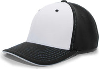 Pacific Headwear 398F M2 Performance Flexfit Cap - Black White - Black White / 6 1/2’’ - 7’’