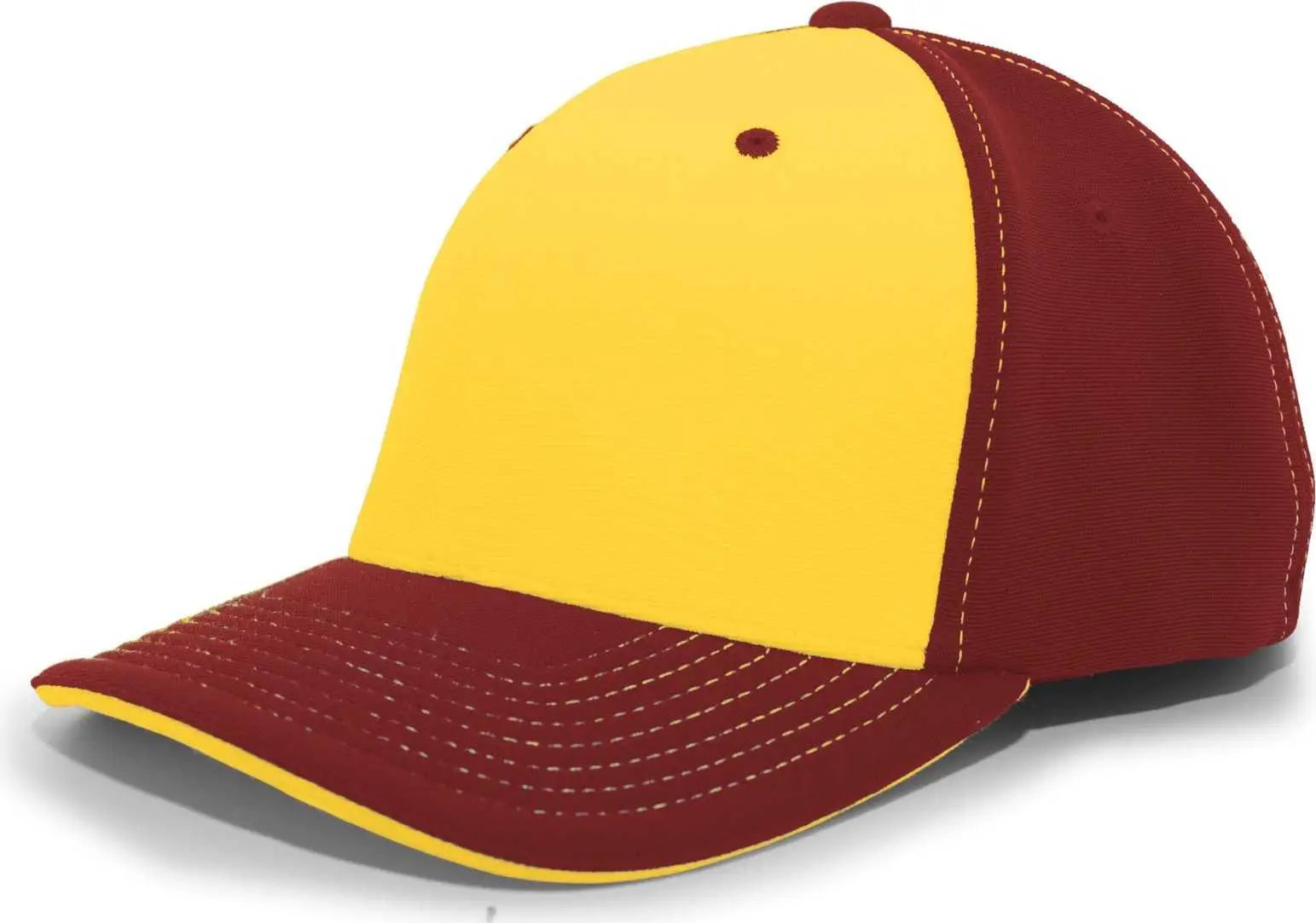 Pacific Headwear 398F M2 Performance Flexfit Cap - Maroon Gold - Maroon Gold / 6 1/2’’ - 7’’