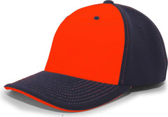 Pacific Headwear 398F M2 Performance Flexfit Cap - Navy Orange - Navy Orange / 6 1/2’’ - 7’’