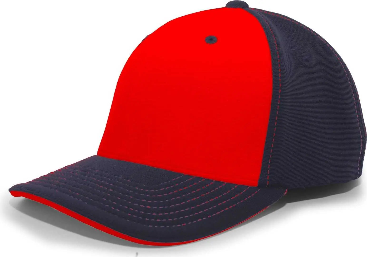 Pacific Headwear 398F M2 Performance Flexfit Cap - Navy Red - Navy Red / 6 1/2’’ - 7’’