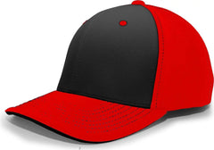 Pacific Headwear 398F M2 Performance Flexfit Cap - Red Black - Red Black / 6 1/2’’ - 7’’