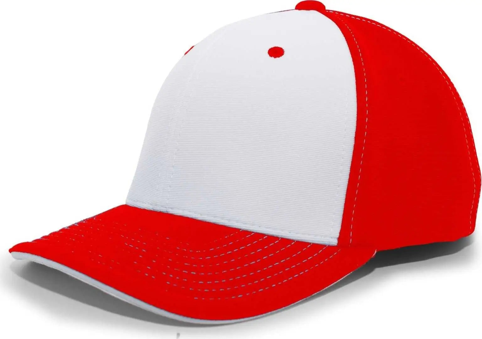 Pacific Headwear 398F M2 Performance Flexfit Cap - Red White - Red White / 6 1/2’’ - 7’’