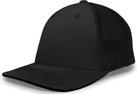 Pacific Headwear 404F Trucker Flexfit Cap - Black - Black / 6 1/2’’ 7’’