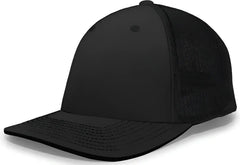 Pacific Headwear 404F Trucker Flexfit Cap - Black - Black / 6 1/2’’ 7’’