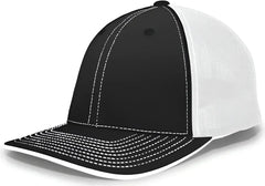 Pacific Headwear 404F Trucker Flexfit Cap - Black White Black - Black White / 6 1/2’’ 7’’
