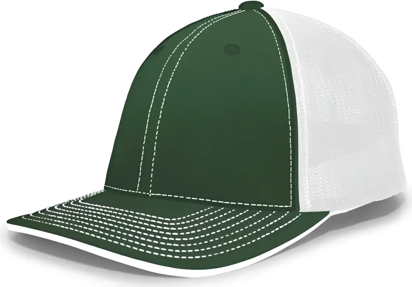Pacific Headwear 404F Trucker Flexfit Cap - Dark Green White - Forest White / 6 1/2’’ 7’’