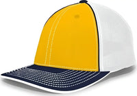 Pacific Headwear 404F Trucker Flexfit Cap - Gold White Navy - Gold Navy / 6 1/2’’ 7’’