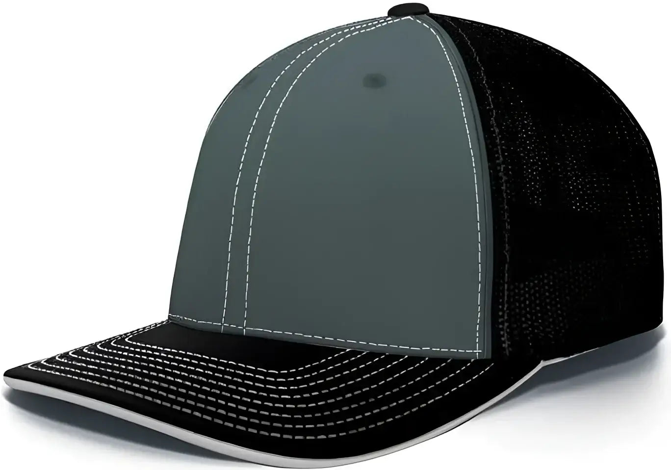 Pacific Headwear 404F Trucker Flexfit Cap - Graphite Black Black - Dark Gray Black / 6 1/2’’ 7’’