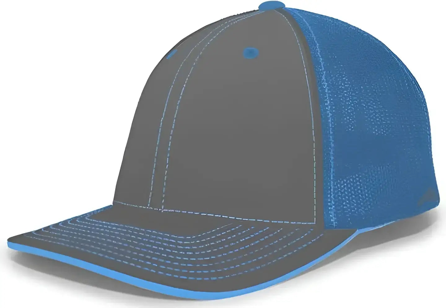 Pacific Headwear 404F Trucker Flexfit Cap - Graphite Neon Blue Graphite - Dark Gray Blue / 6 1/2’’ 7’’