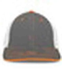 Pacific Headwear 404F Trucker Flexfit Cap - Graphite White Neon Orange