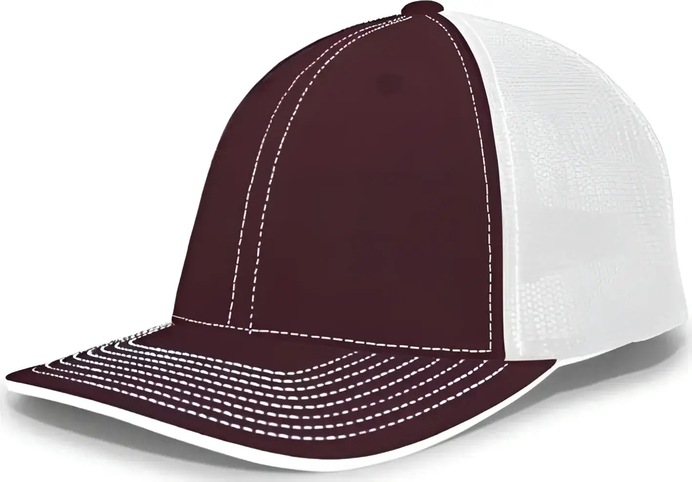 Pacific Headwear 404F Trucker Flexfit Cap - Maroon White - Maroon White / 6 1/2’’ 7’’