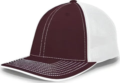 Pacific Headwear 404F Trucker Flexfit Cap - Maroon White - Maroon White / 6 1/2’’ 7’’