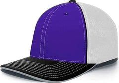 Pacific Headwear 404F Trucker Flexfit Cap - Purple White Black - Purple White / 6 1/2’’ 7’’