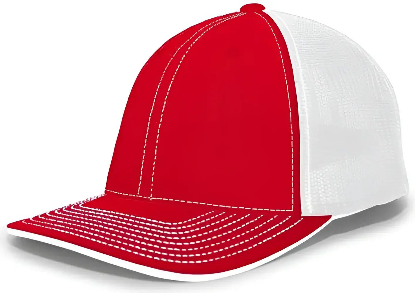 Pacific Headwear 404F Trucker Flexfit Cap - Red White - Red White / 6 1/2’’ 7’’