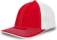 Pacific Headwear 404F Trucker Flexfit Cap - Red White - Red White / 6 1/2’’ 7’’