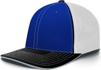 Pacific Headwear 404F Trucker Flexfit Cap - Royal White Black - Royal Black / 6 1/2’’ 7’’