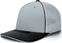 Pacific Headwear 404F Trucker Flexfit Cap - Silver Black - Light Gray Black / 6 1/2’’ 7’’