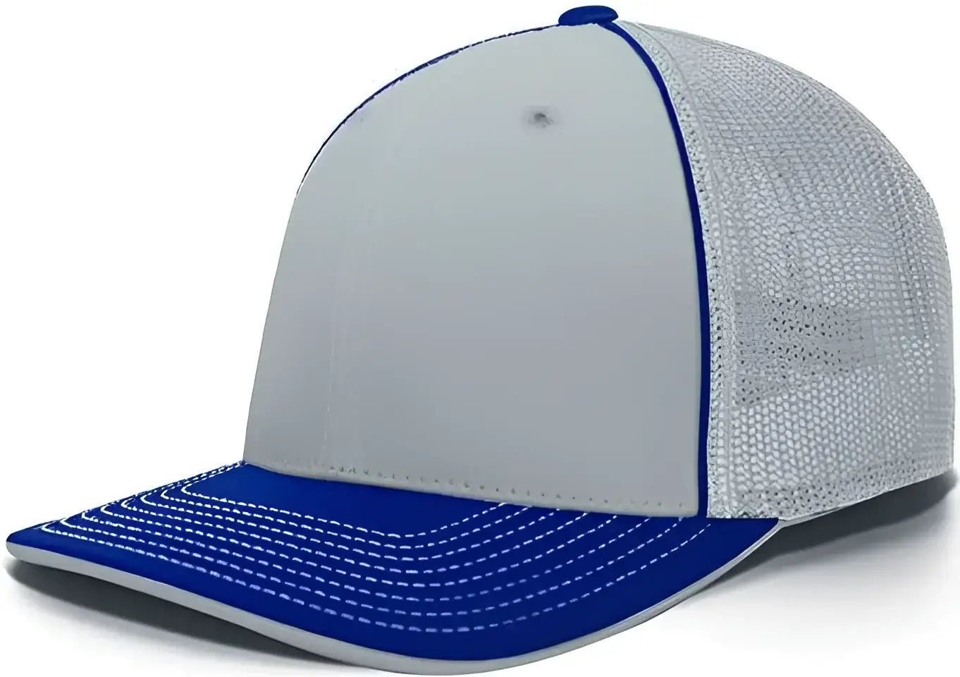 Pacific Headwear 404F Trucker Flexfit Cap - Silver Royal - Light Gary Royal / 6 1/2’’ 7’’