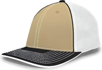 Pacific Headwear 404F Trucker Flexfit Cap - Vegas White Black - Vegas Gold Black / 6 1/2’’ 7’’