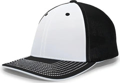 Pacific Headwear 404F Trucker Flexfit Cap - White Black Black - White Black / 6 1/2’’ 7’’