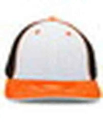 Pacific Headwear 404F Trucker Flexfit Cap - White Black Orange