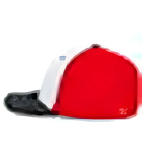 Pacific Headwear 404F Trucker Flexfit Cap - White Red Black
