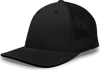 Pacific Headwear 404M Trucker Flexfit Cap - Black Black - Black / 6 1/2’’ - 7’’