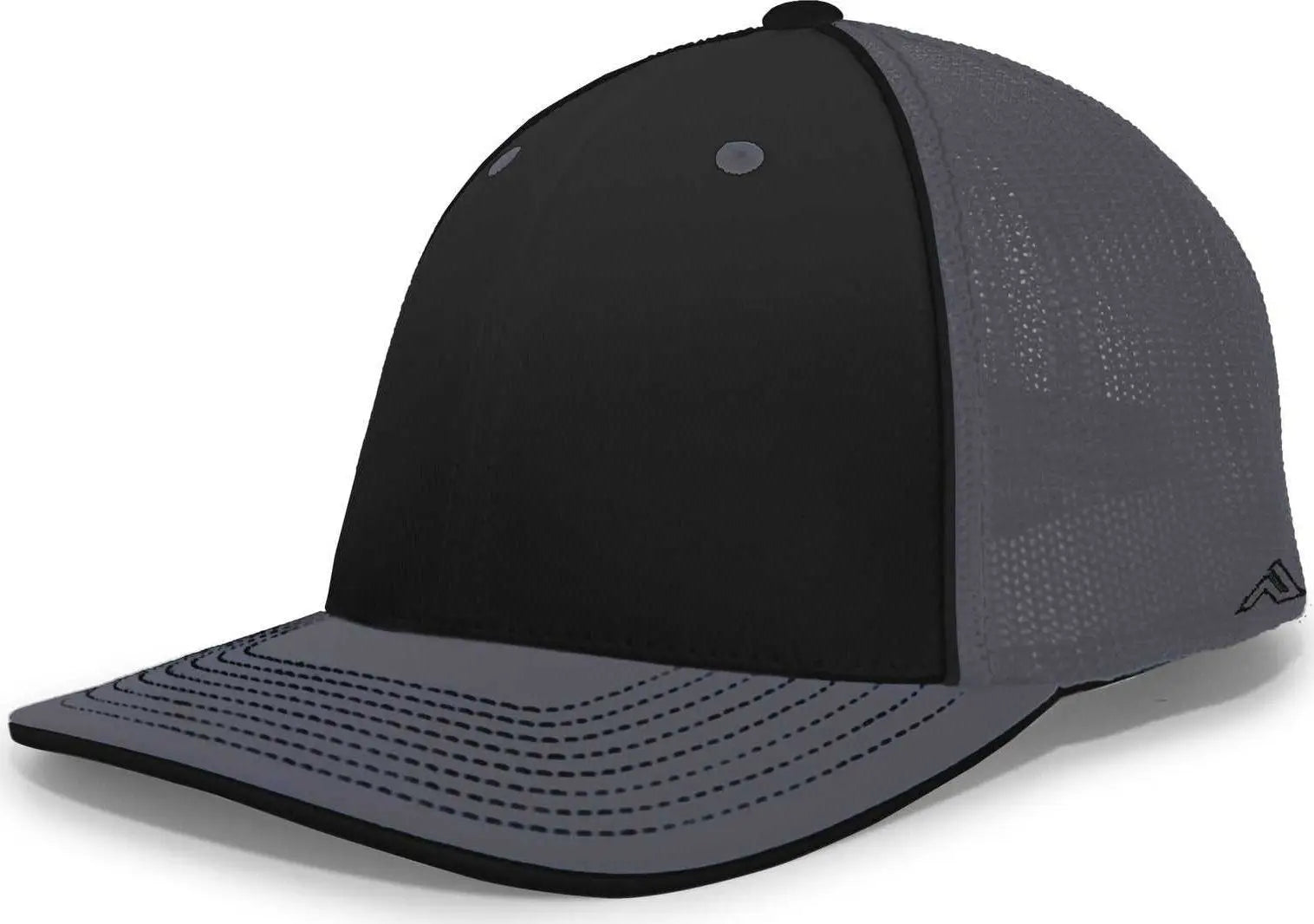 Pacific Headwear 404M Trucker Flexfit Cap - Black Graphite - Black Dark Gray / 6 1/2’’ - 7’’