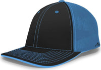 Pacific Headwear 404M Trucker Flexfit Cap - Black Neon Blue - Black Blue / 6 1/2’’ - 7’’